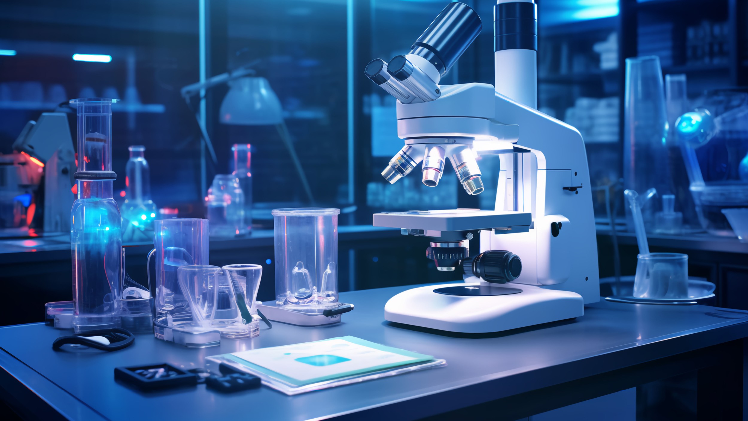 KI33_0000_microscope-with-lab-glassware-modern-medical-laboratory-microscopes